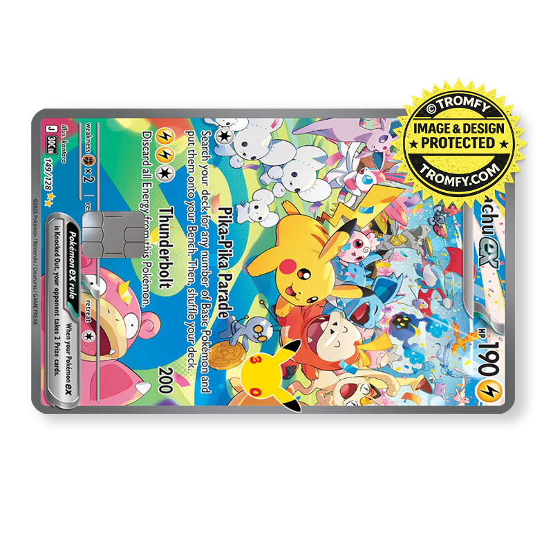 Colorful Electric Mouse Parade Card Skin - Anime Card