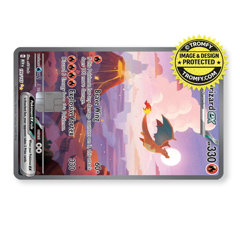 Flying Fire Dragon Sunset Card Skin - Anime Card