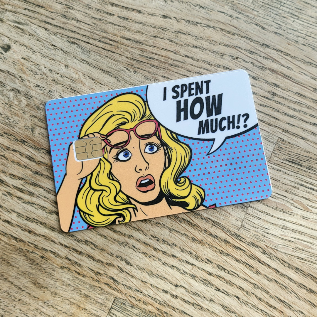 Kvinna - "I spent how much!?" - Tecknat