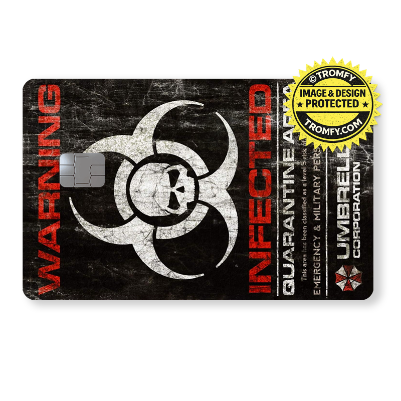 Warning - Infected - Umbrella Corporation - Debit Credit Card Sticker