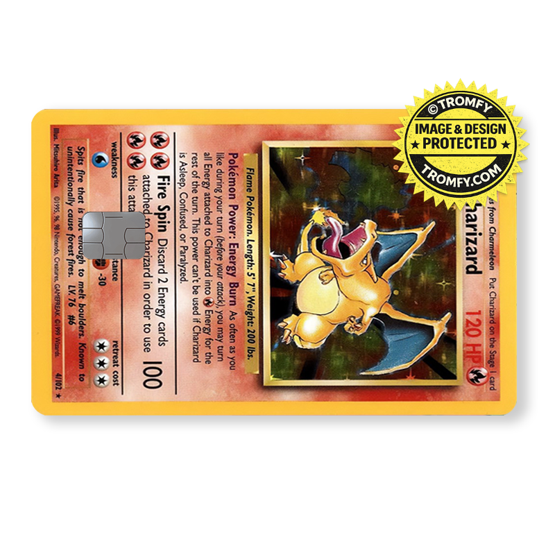 holographic fire dragon bank card sticker