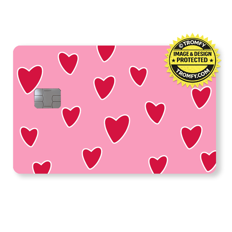 Röda hjärtan - Rosa bakgrund - Kärlek