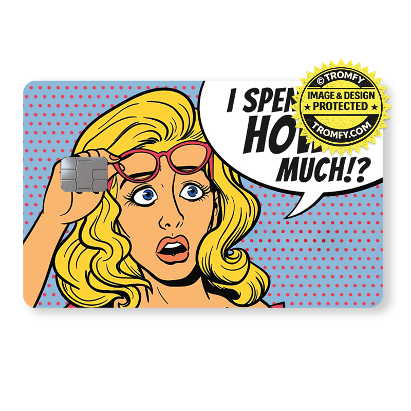 Kvinna - "I spent how much!?" - Tecknat