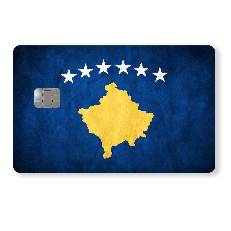 Kosovo Flagga - Retro