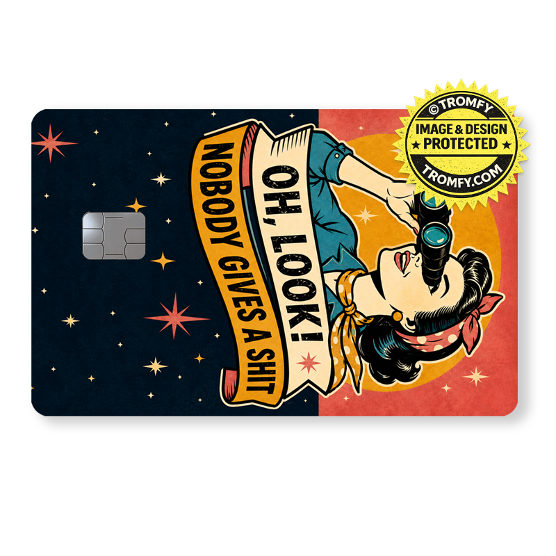 Nobody Gives a Shit Card Sticker – Funny Retro