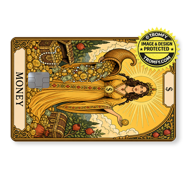 Money Tarot Card Sticker – Wealth & Abundance