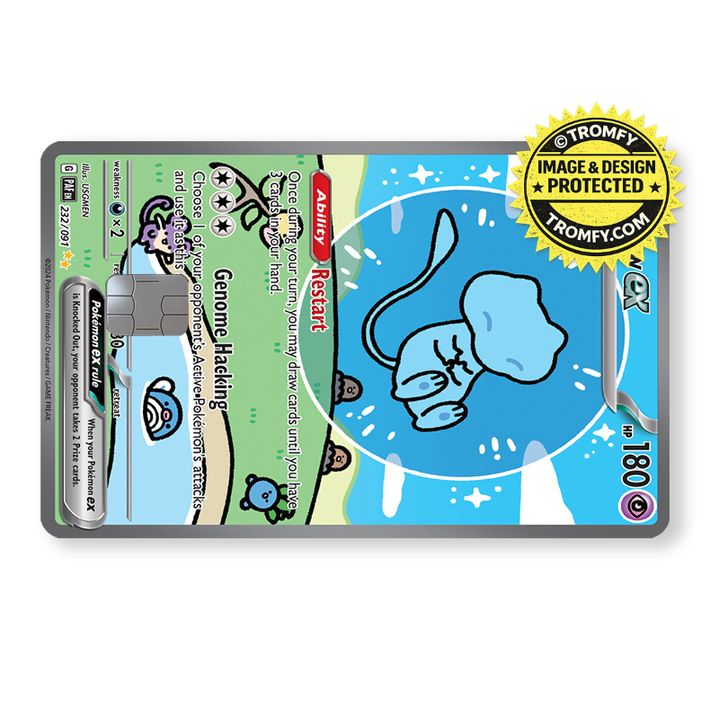 Blue Psychic Cat Card Skin - Anime Card