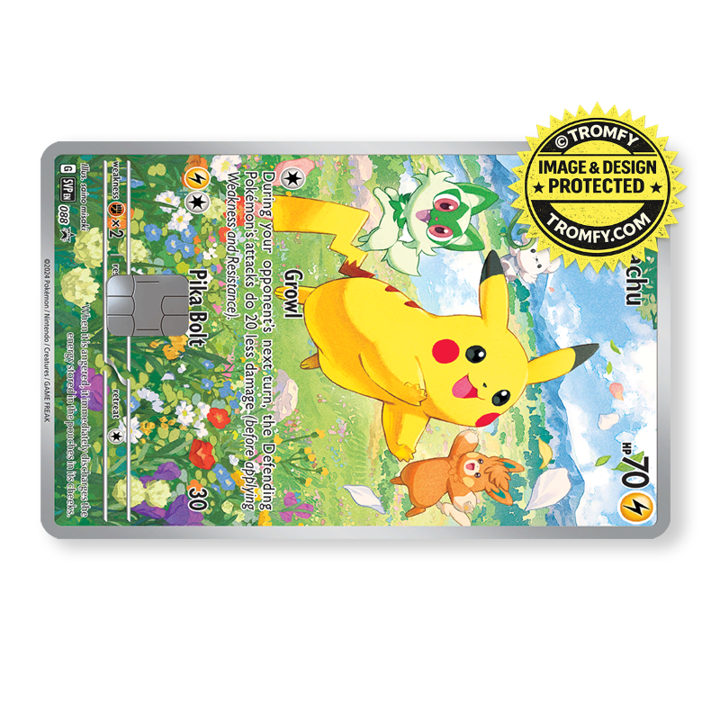 Electric Mouse Flower Meadow Card Skin - Anime Card