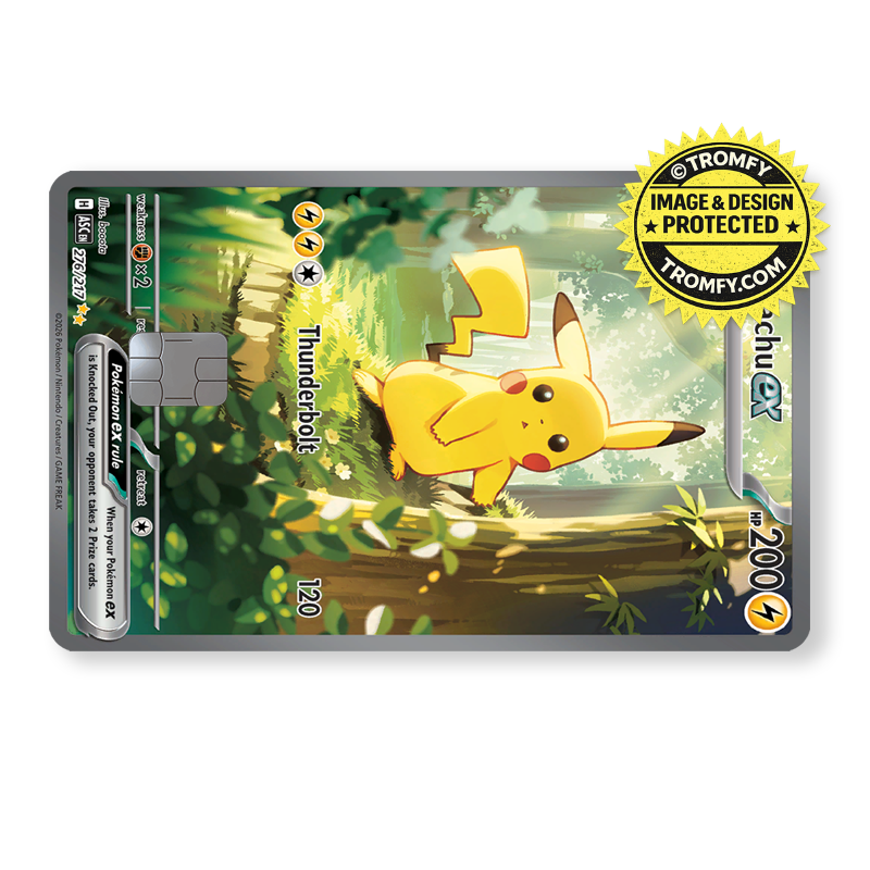 Cute Yellow Electric Mouse Forest Card Skin - Anime Card