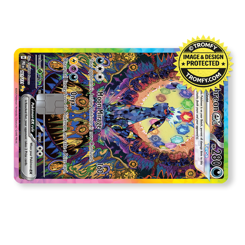 Mystical Black Fox Crystal Fantasy Card Skin - Anime Card
