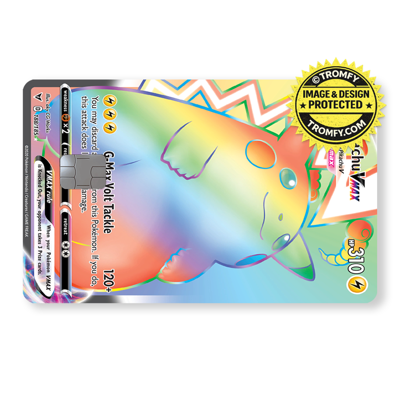 Pastel Rainbow Electric Mouse VMAX Card Skin - Anime Card