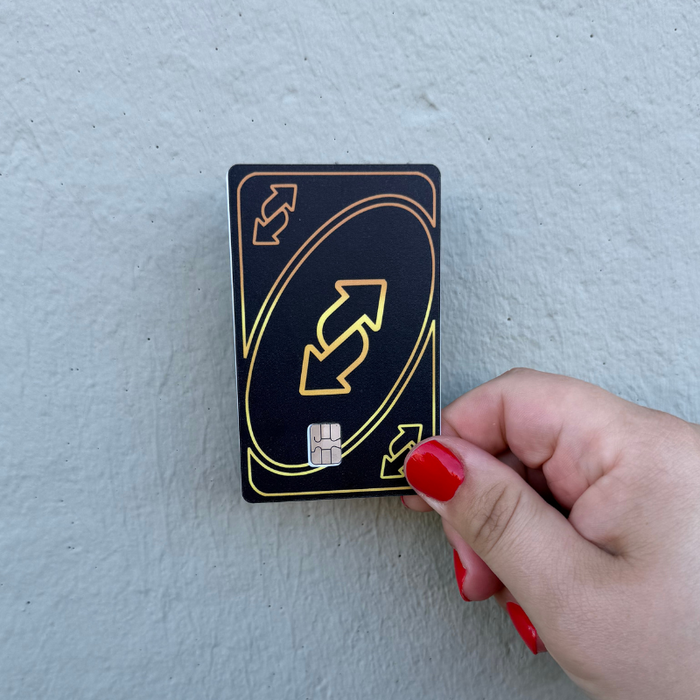 UNO Reverse Card - Black & Gold